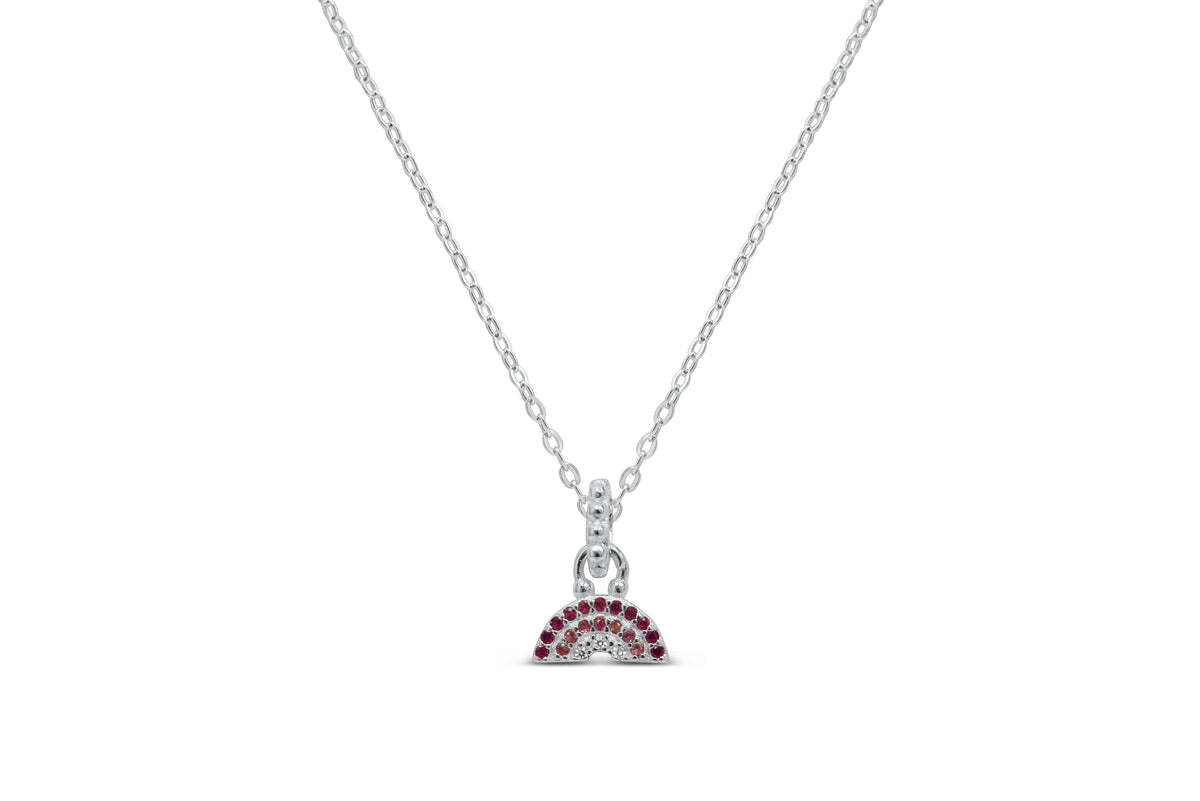 Rosy Rainbow Necklace (Silver)