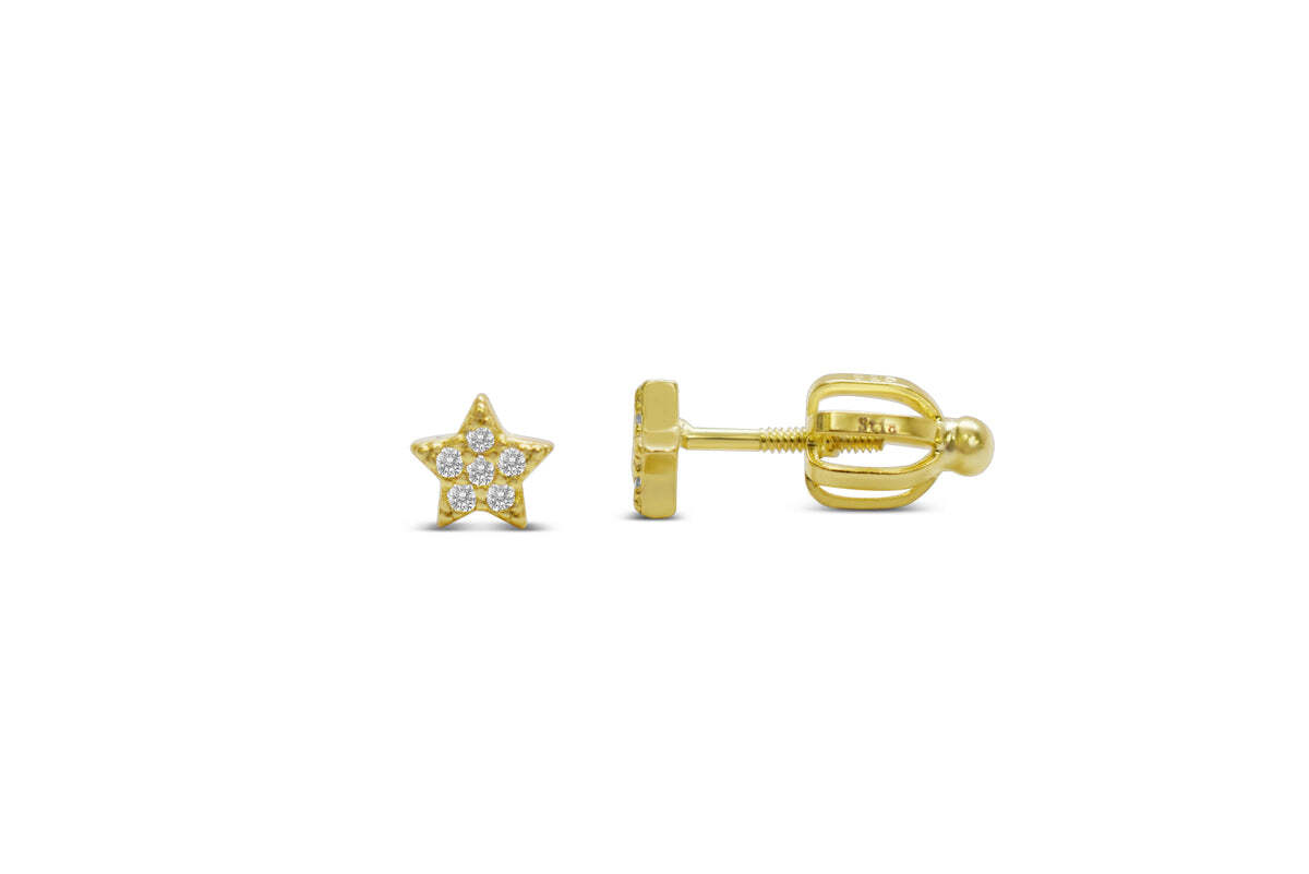 Pavé Star Stud Earring (Gold)
