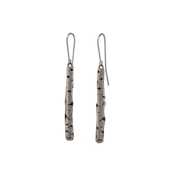 Closeup photo of Aspen Allure 3/16” x 1 3/4” L Silver Earrings