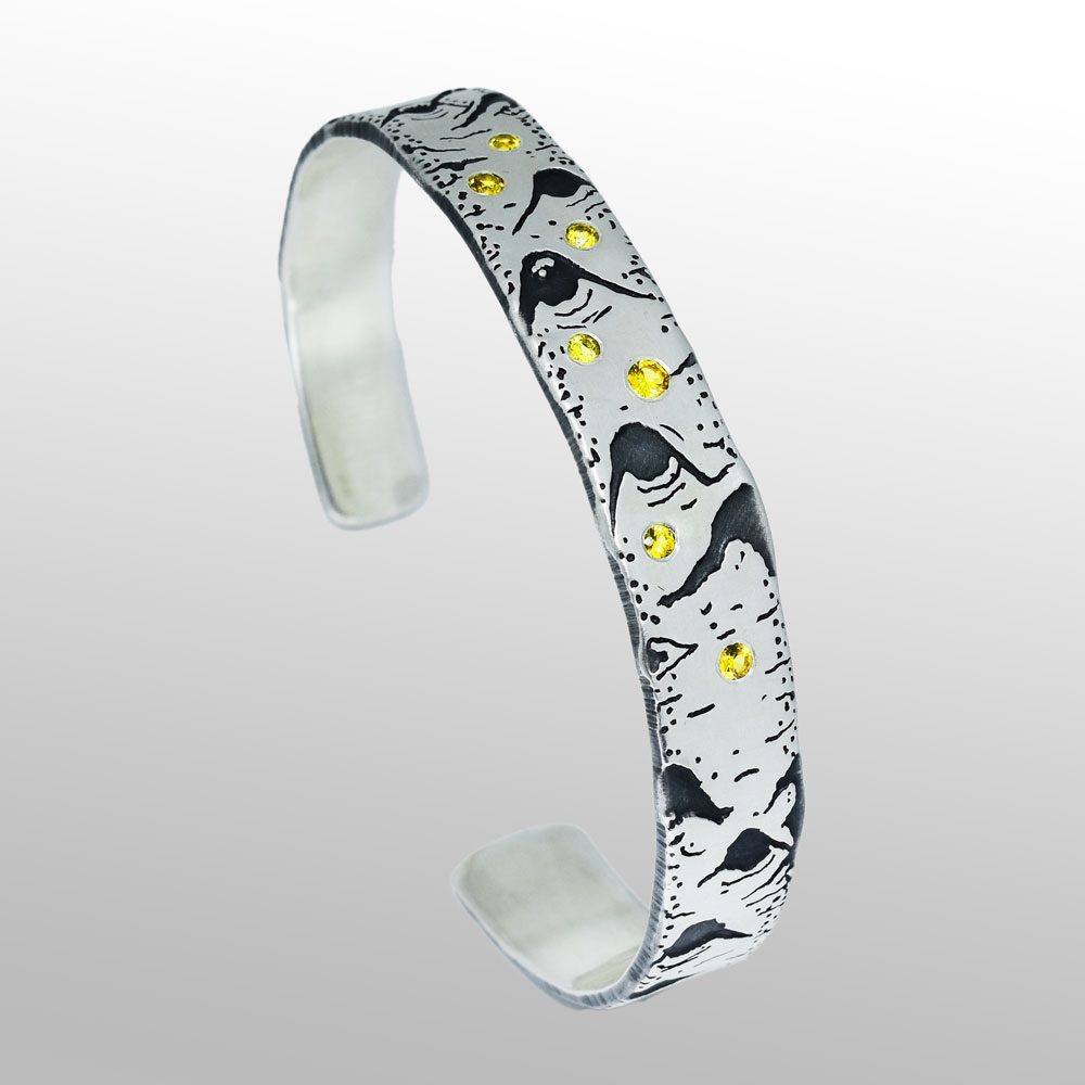 Aspen Allure #2 Cuff with 2.5 and 2.2 mm Yellow Sapphires Sterling Silver Bracelet Aspen Allure #2 Cuff with 2.5 and 2.2 mm Yellow Sapphires Sterling Silver Bracelet