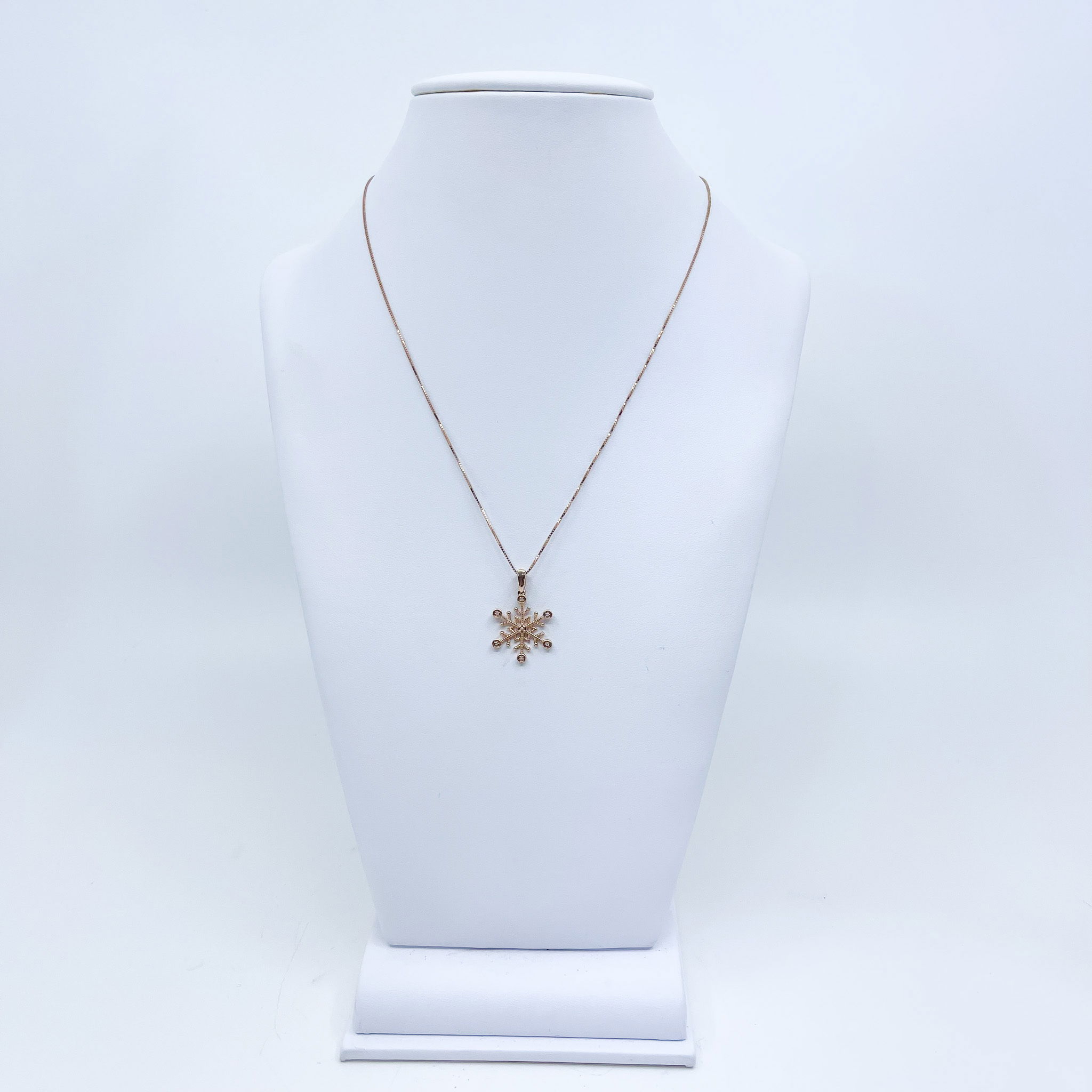 14kr 0.1ct dia Snowflake Pendant