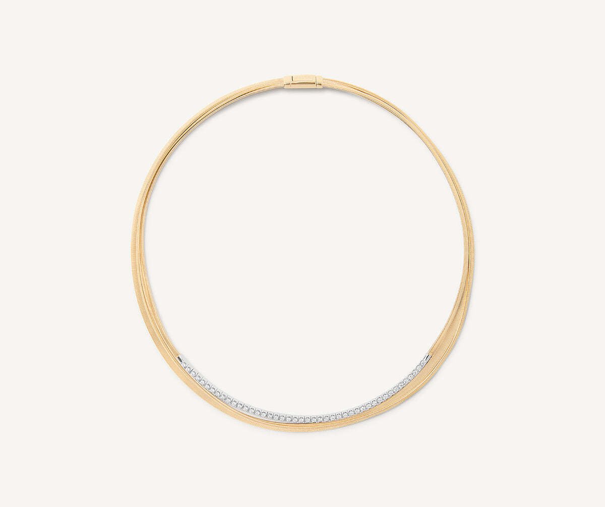 18K Yellow Gold Collar With Diamonds – Marco Bicego