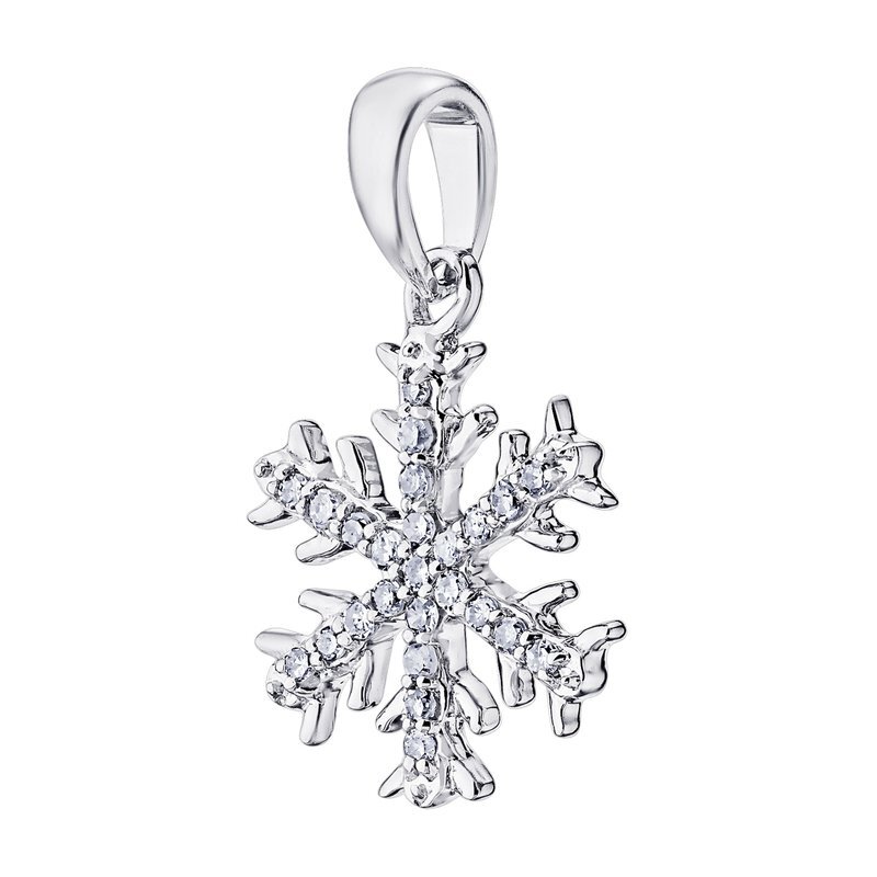 10K White Gold .05ct Diamond Snowflake Pendant