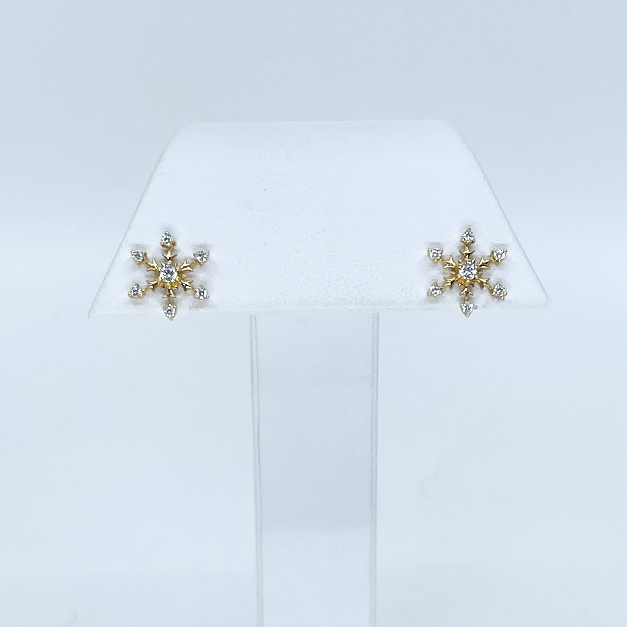 14ky 0.23ct dia Snowflake Earrings
