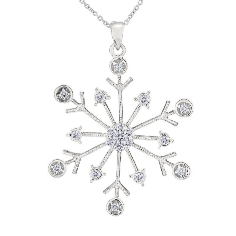 14k2 .25ct Diamond Snowflake Pendant