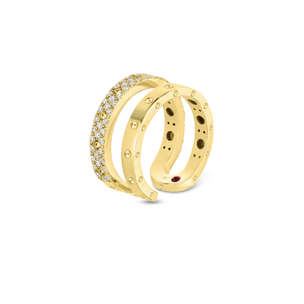Closeup photo of Symphony Pois Moi Double Ring 18K YG with Diamonds