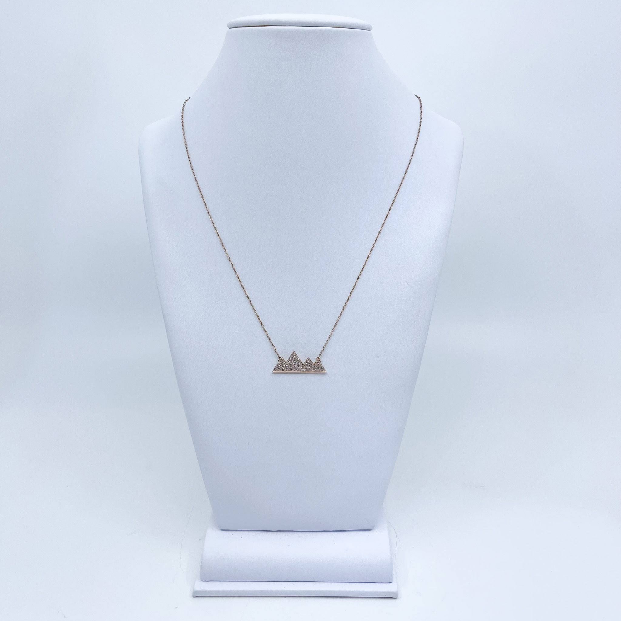 14kr 0.5ct dia Four Peaks Mountain Necklace