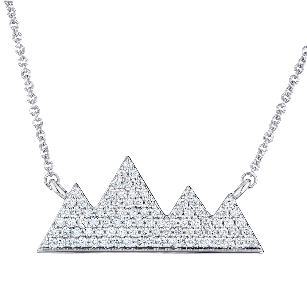 14kw .5ct Diamond 4 Peaks Necklace