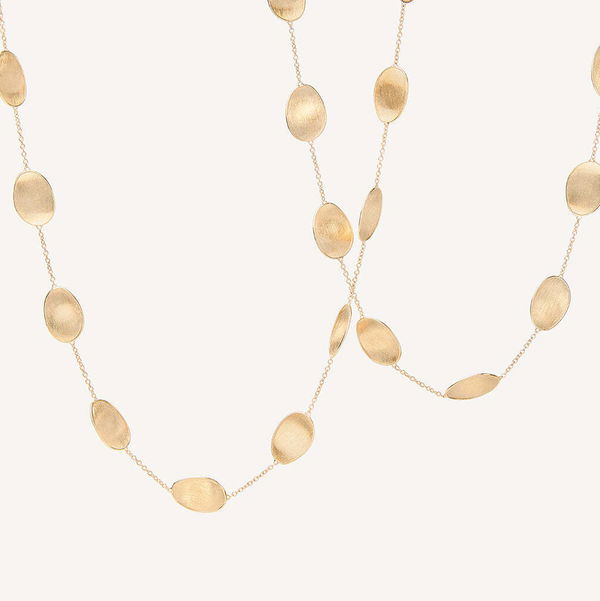 Closeup photo of 18K Yellow Gold Petal Necklace, Long – Marco Bicego