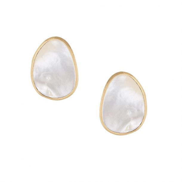 18k Marco Bicego Lunaria Mother of Pearl Studs