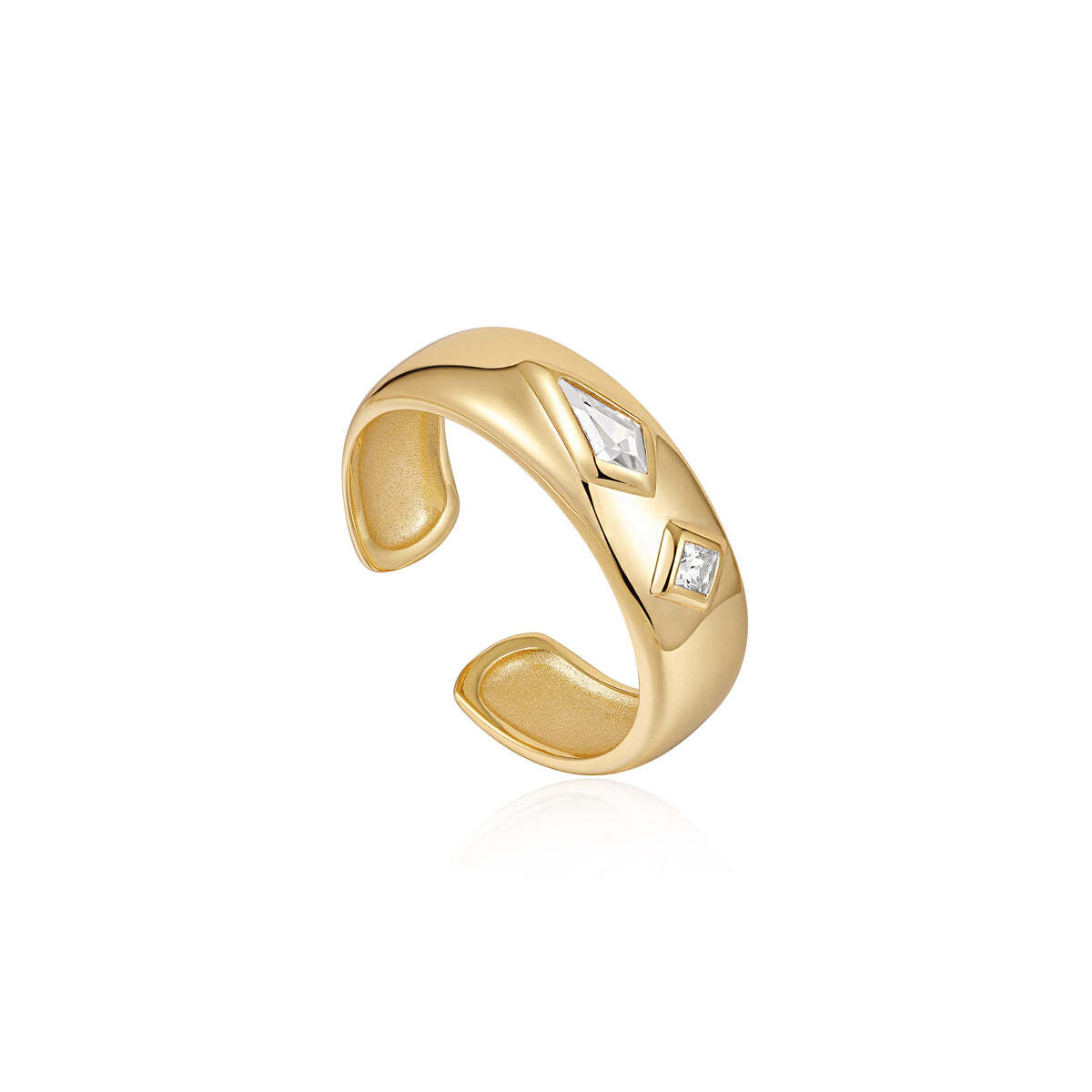 Gold Sparkle Emblem Thick Band Ring– Ania Haie US