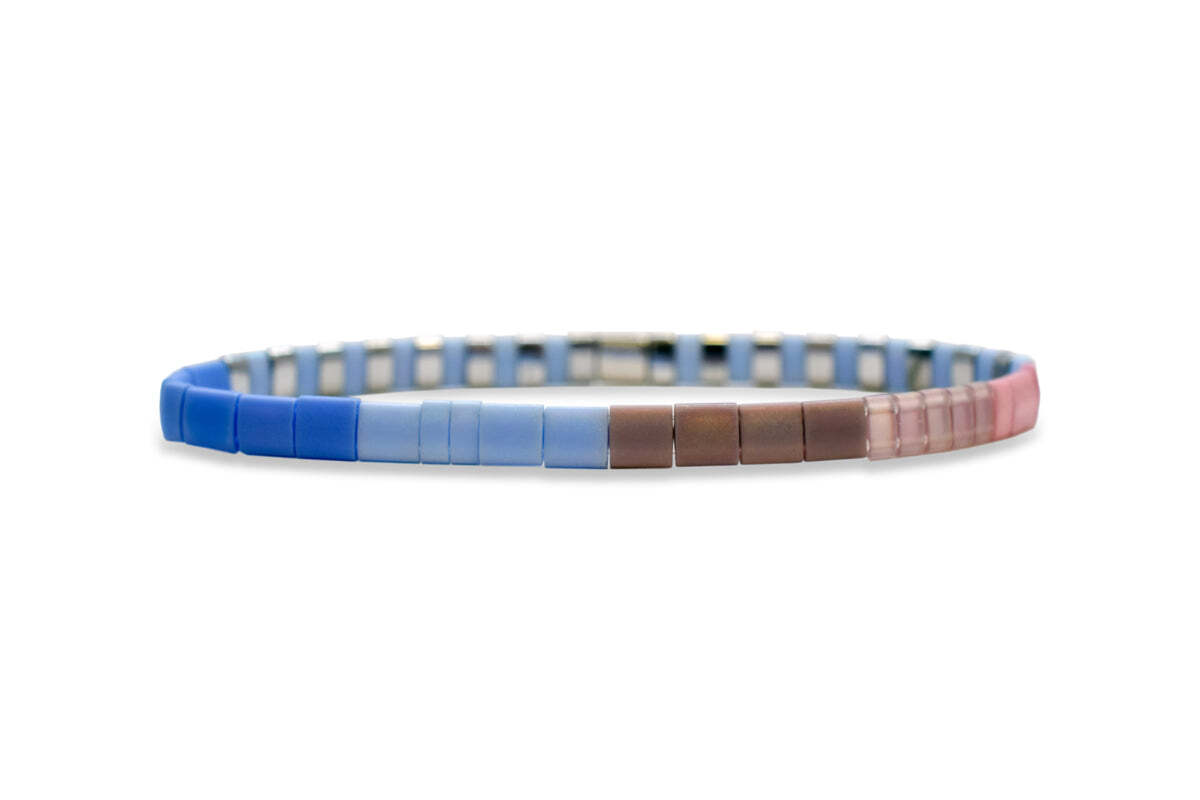 Skylar Paige - GODMOTHER - Morse Code Tila Beaded Bracelet - Bibbidi B – Stia Jewelry