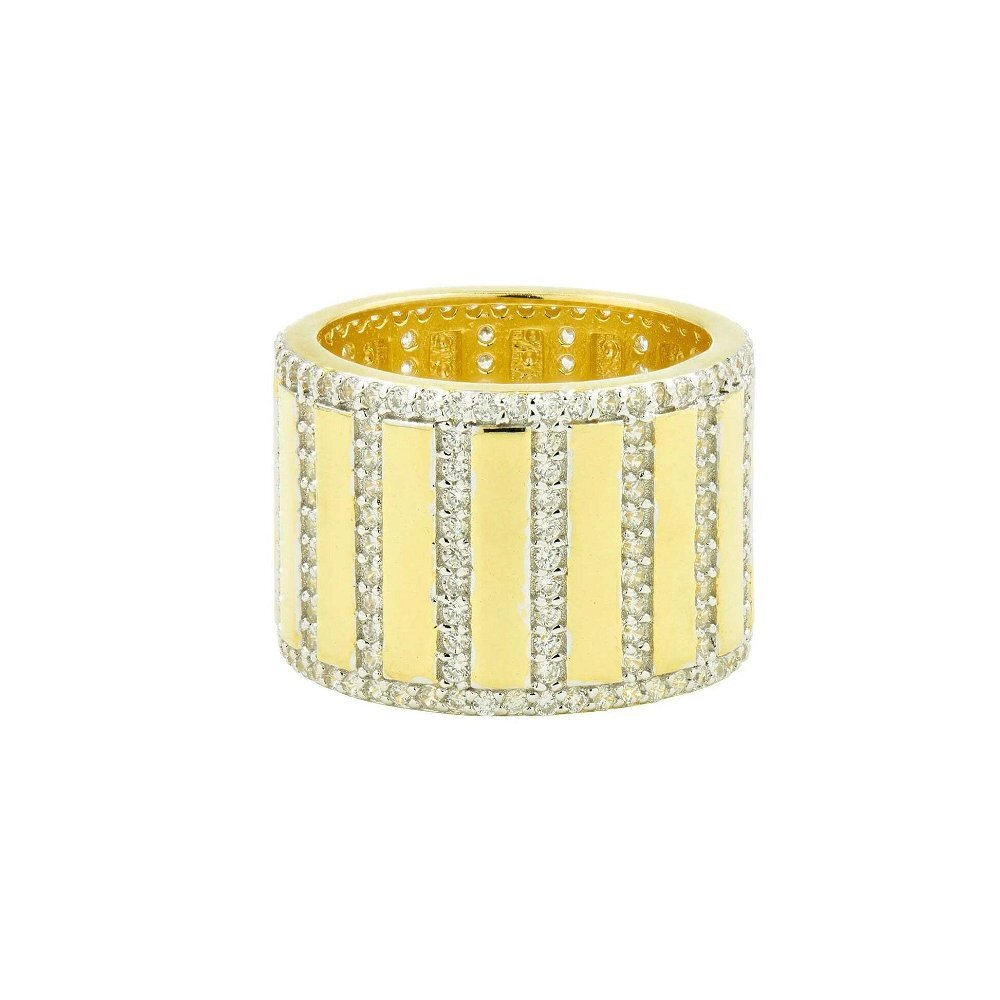 Rectangular Pavé Cigar Band Ring Size 7