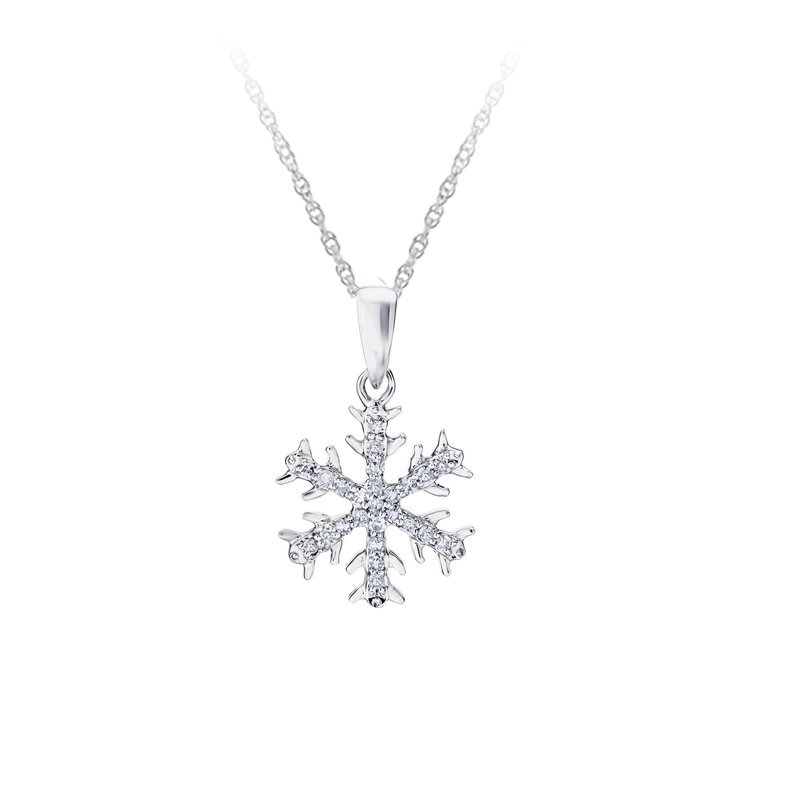 14K White Gold .05ct Diamond Snowflake