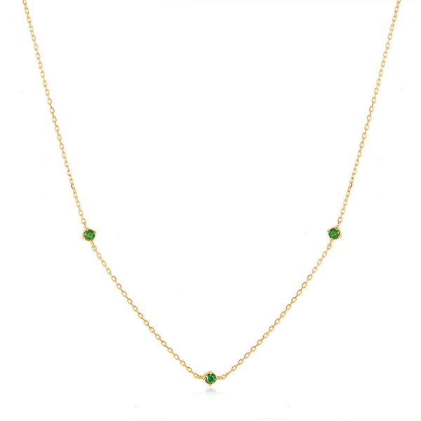 Closeup photo of CARINA | Triple Tsavorite Necklace – AURELIE GI