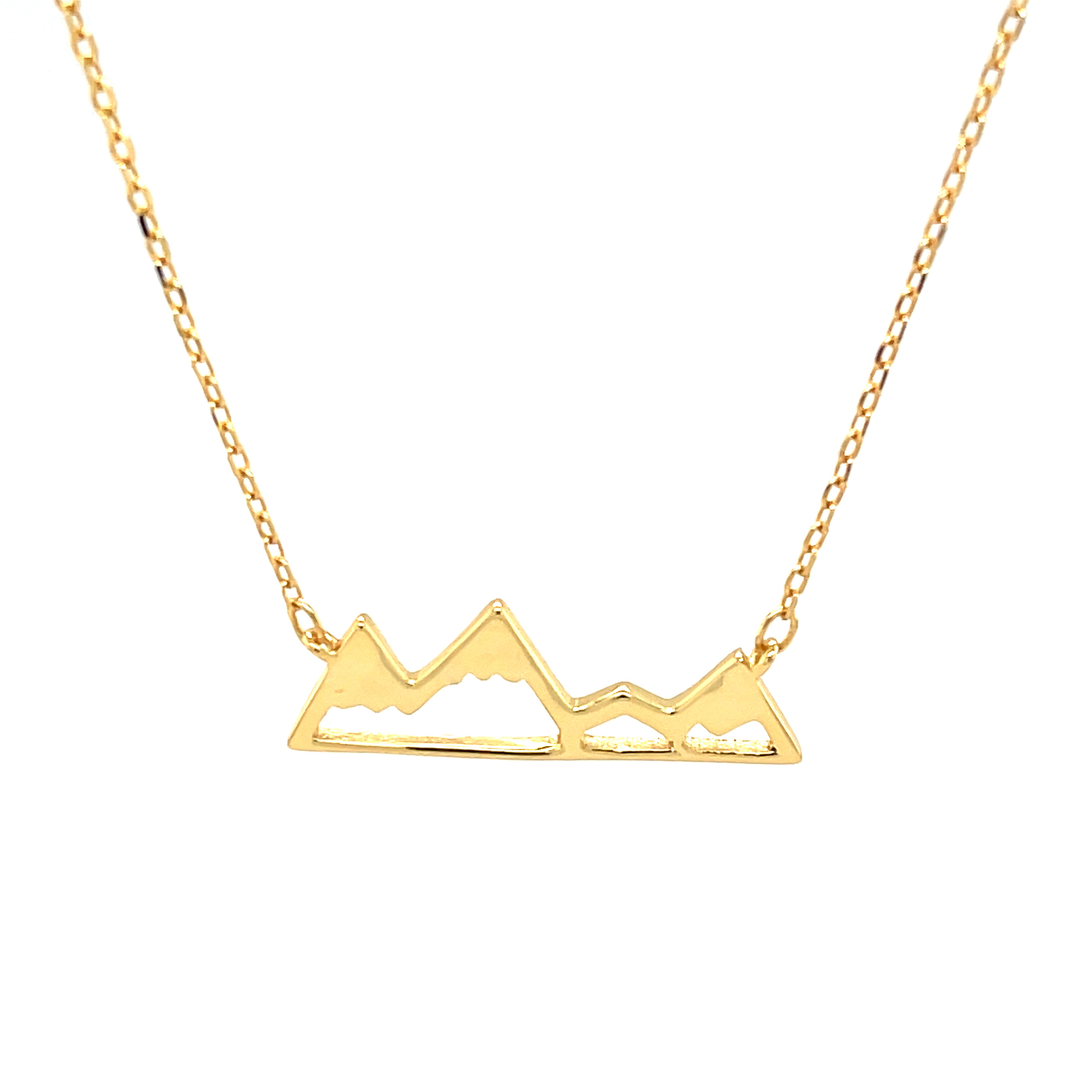 Gold Plated Mountain Bar Necklace