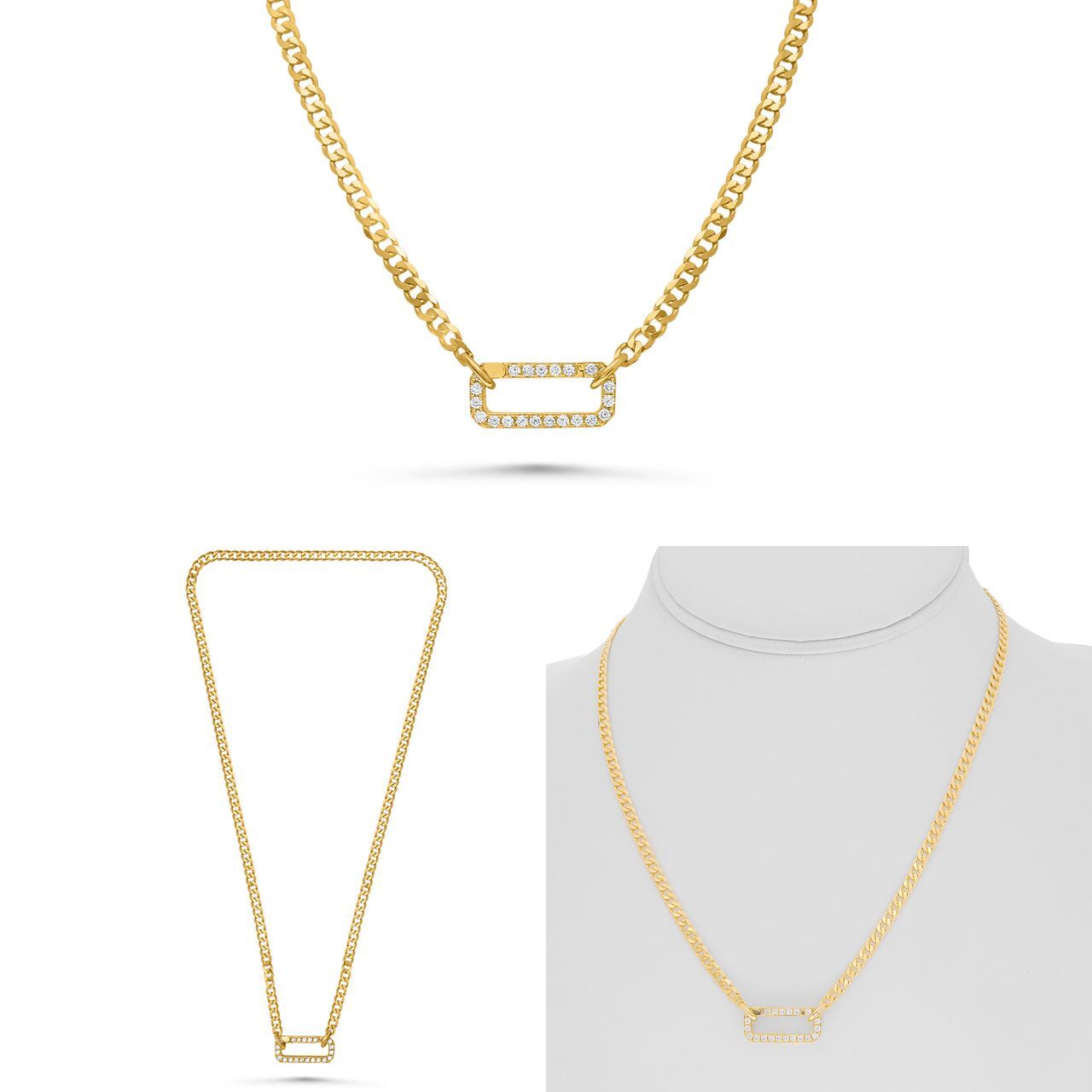 14ky Thick Gold Chain Necklace with .38ct Diamond