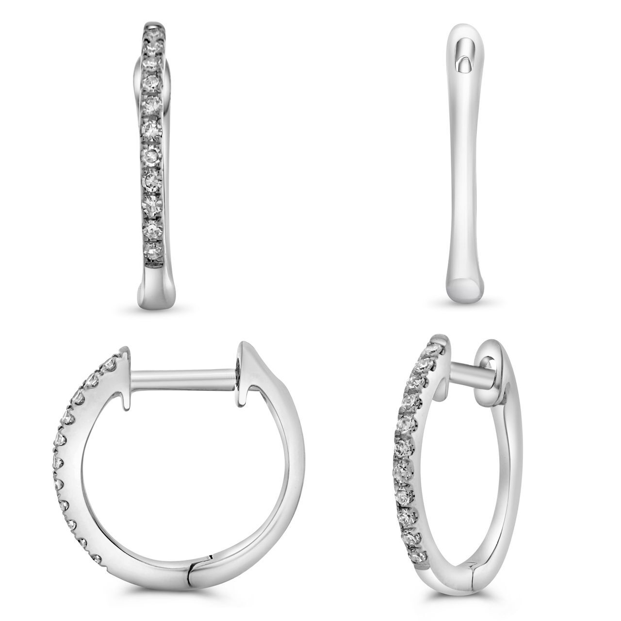 14KW Diamond .07ct Diamond Hoop Earrings