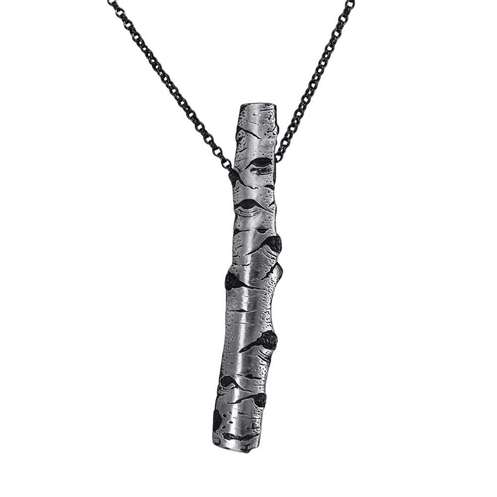 Aspen Allure 1/4” x 2 1/4” Long Sterling Silver Pendant on Adjustable Chain Necklace Aspen Allure 1/4” x 2 1/4” Long Sterling Silver Pendant on Adjustable Chain Necklace