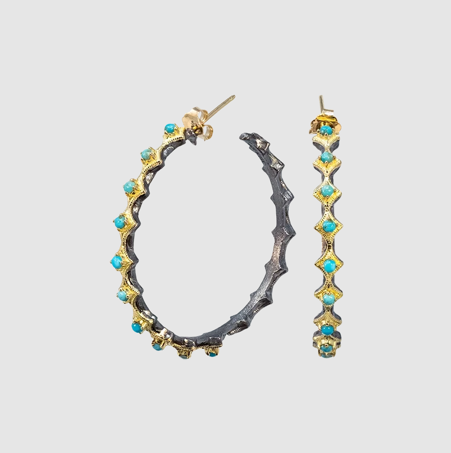 35MM TURQUOISE CRIVELLI HOOP EARRING