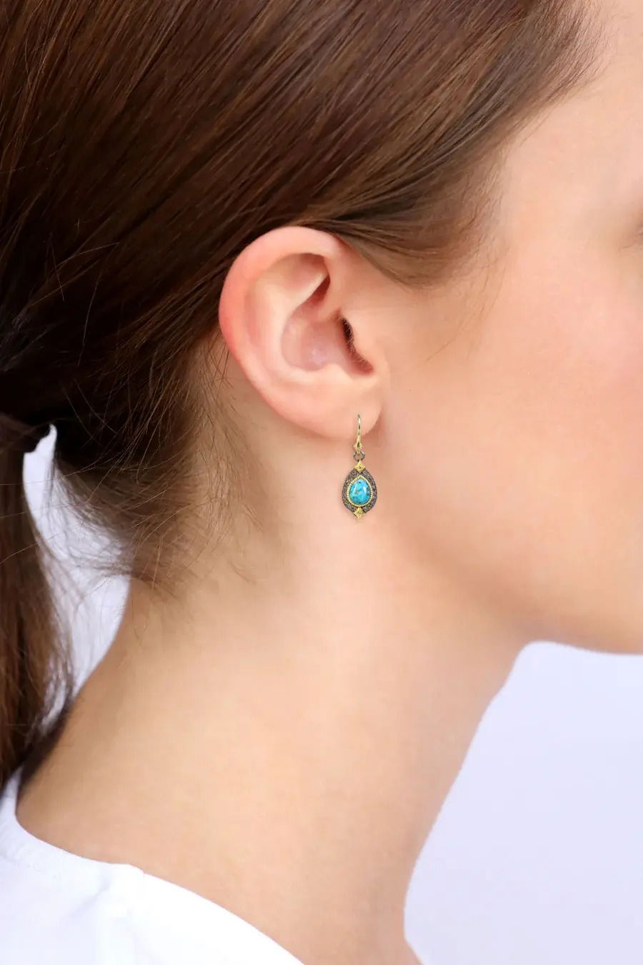 BLUE TURQUOISE DROP EARRING