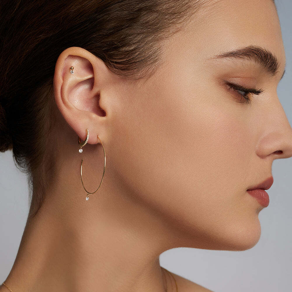 CHEVAL | Single Floating Dia Threadless Flatback Earring – AURELIE GI