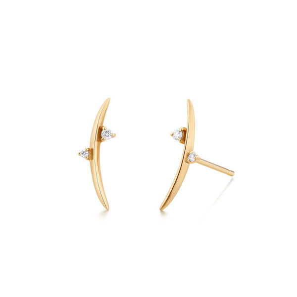 Closeup photo of DORA | Diamond Arc Earrings
