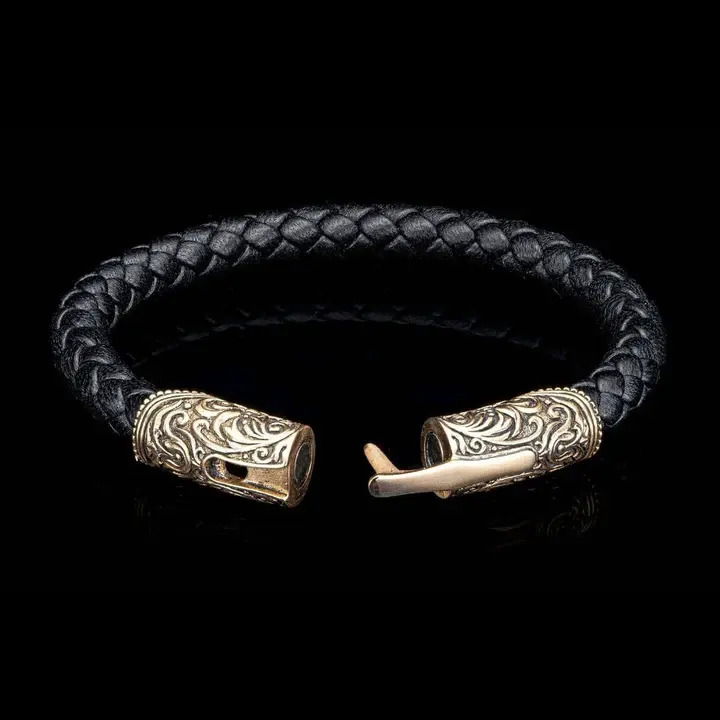 Milan - Bronze/Black Leather Bracelet