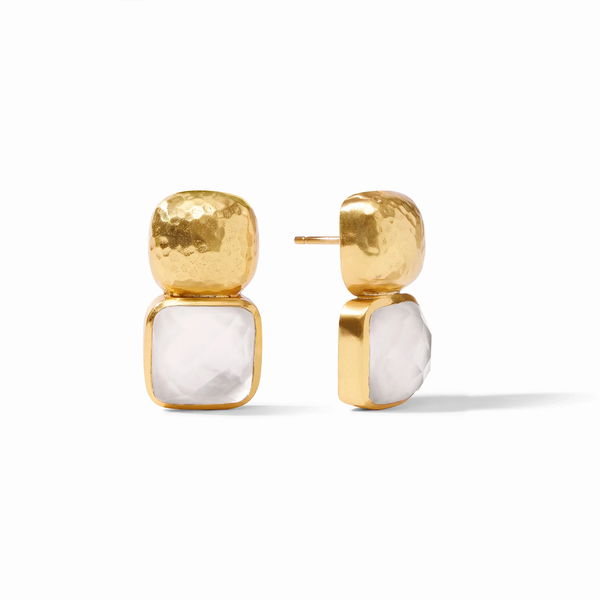 Closeup photo of JULIE VOS CLEAR CRYSAL EARRING