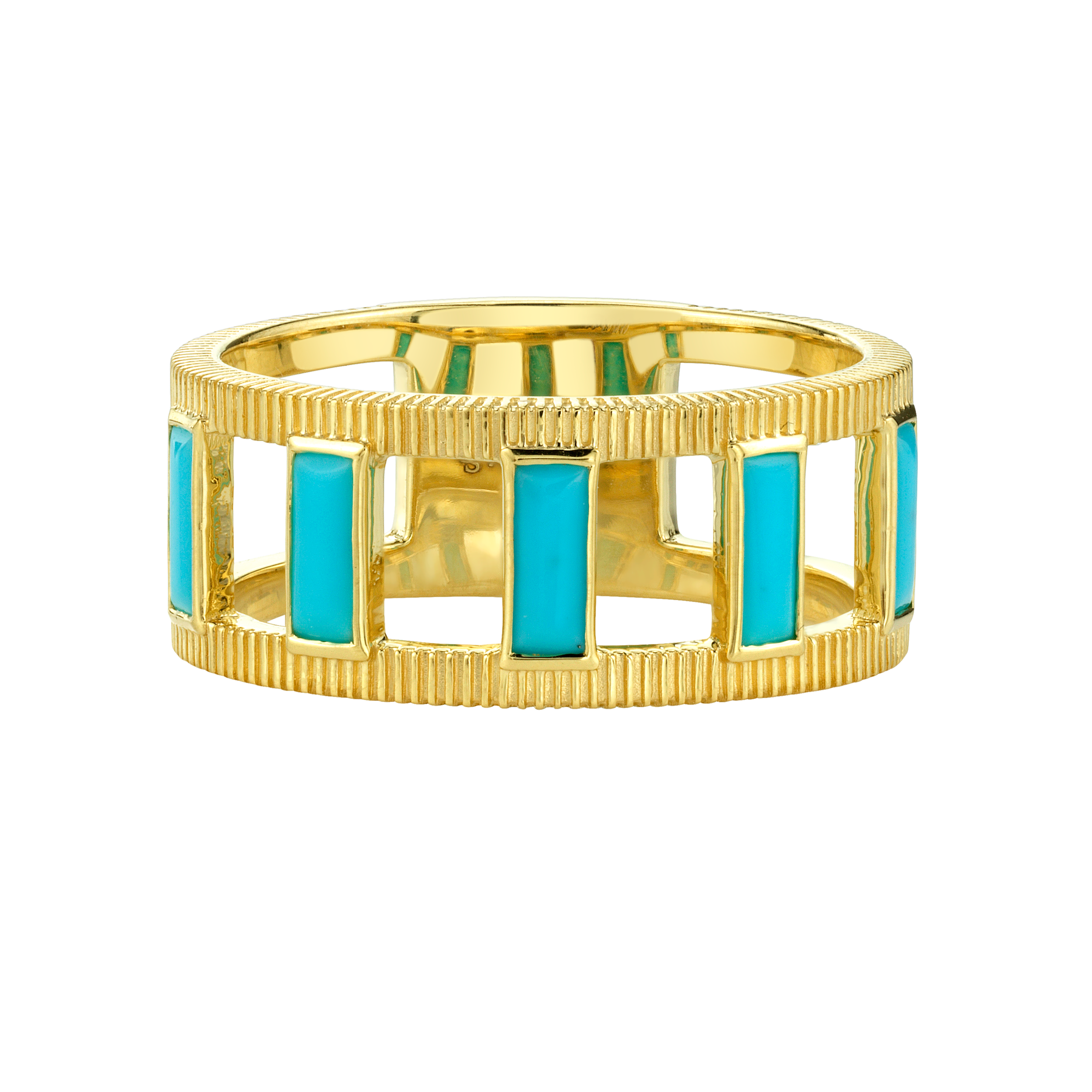 SLOANE STREET STRIE BAND WITH TURQUOISE BAGUETTTES