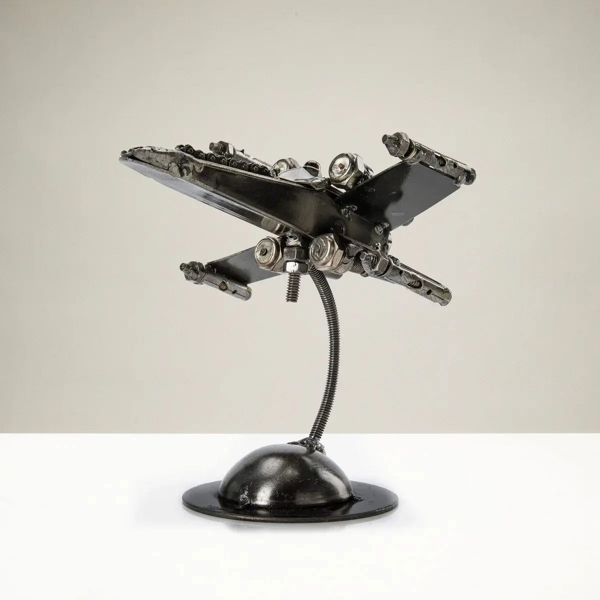 X-Wing Inspired Recycled Metal Sculpture