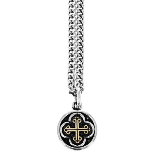 SYMMETRICAL TRADITIONAL CROSS PENDANT W/ GOLD ALLOY