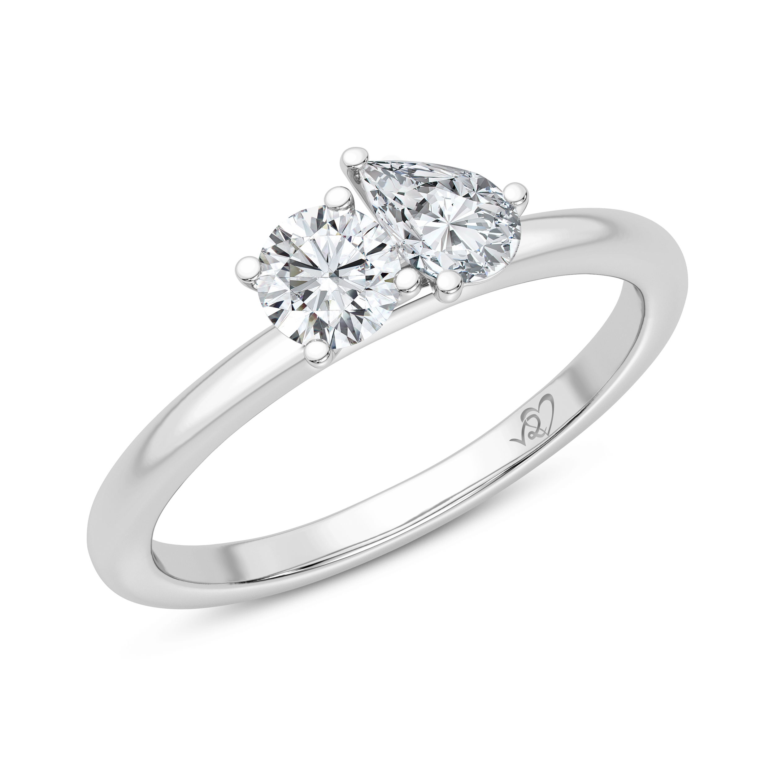 14kw .50cttw Lab Grown Diamond Two Stone Ring