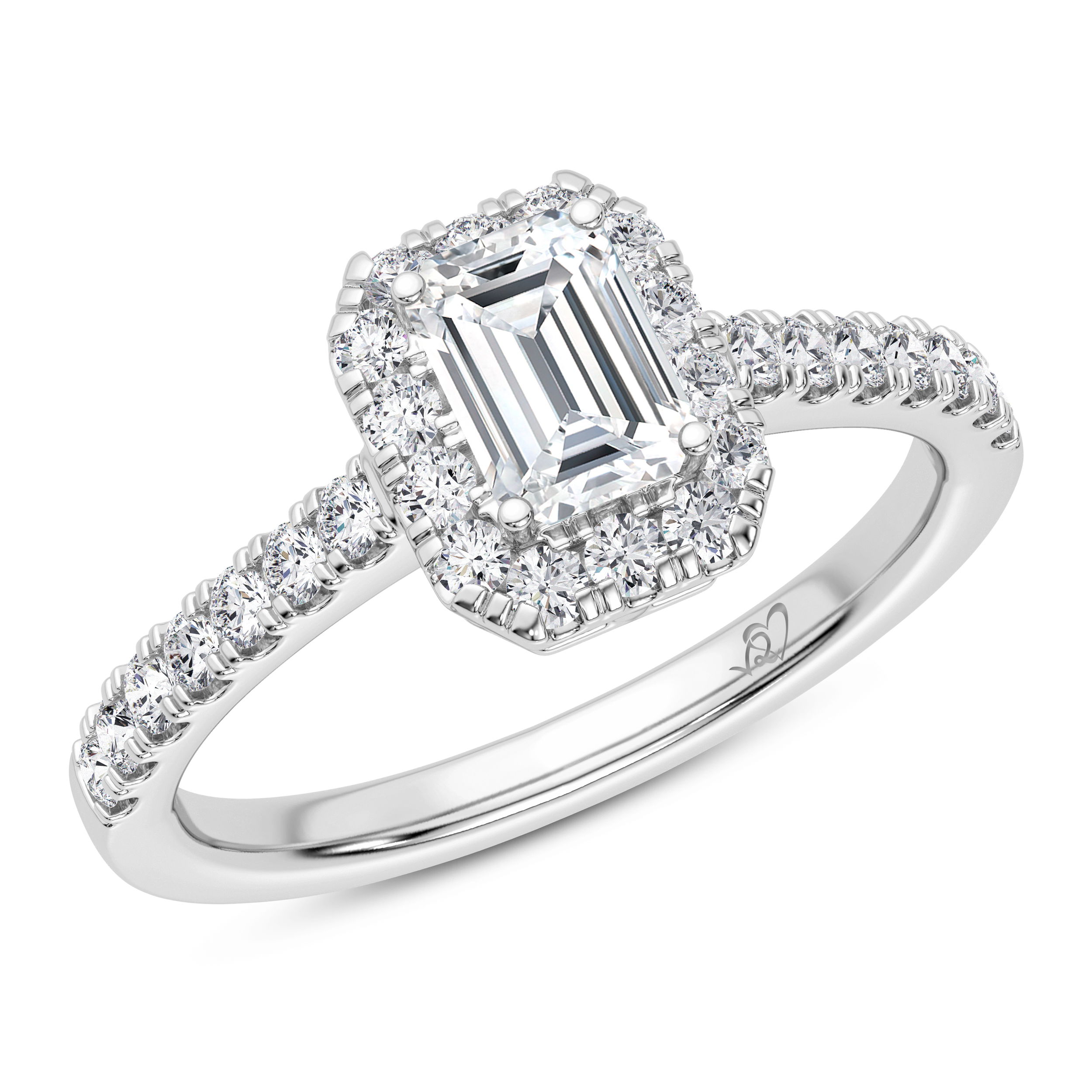 14kw .85cttw Lab Grown Diamond Halo Engagement Ring