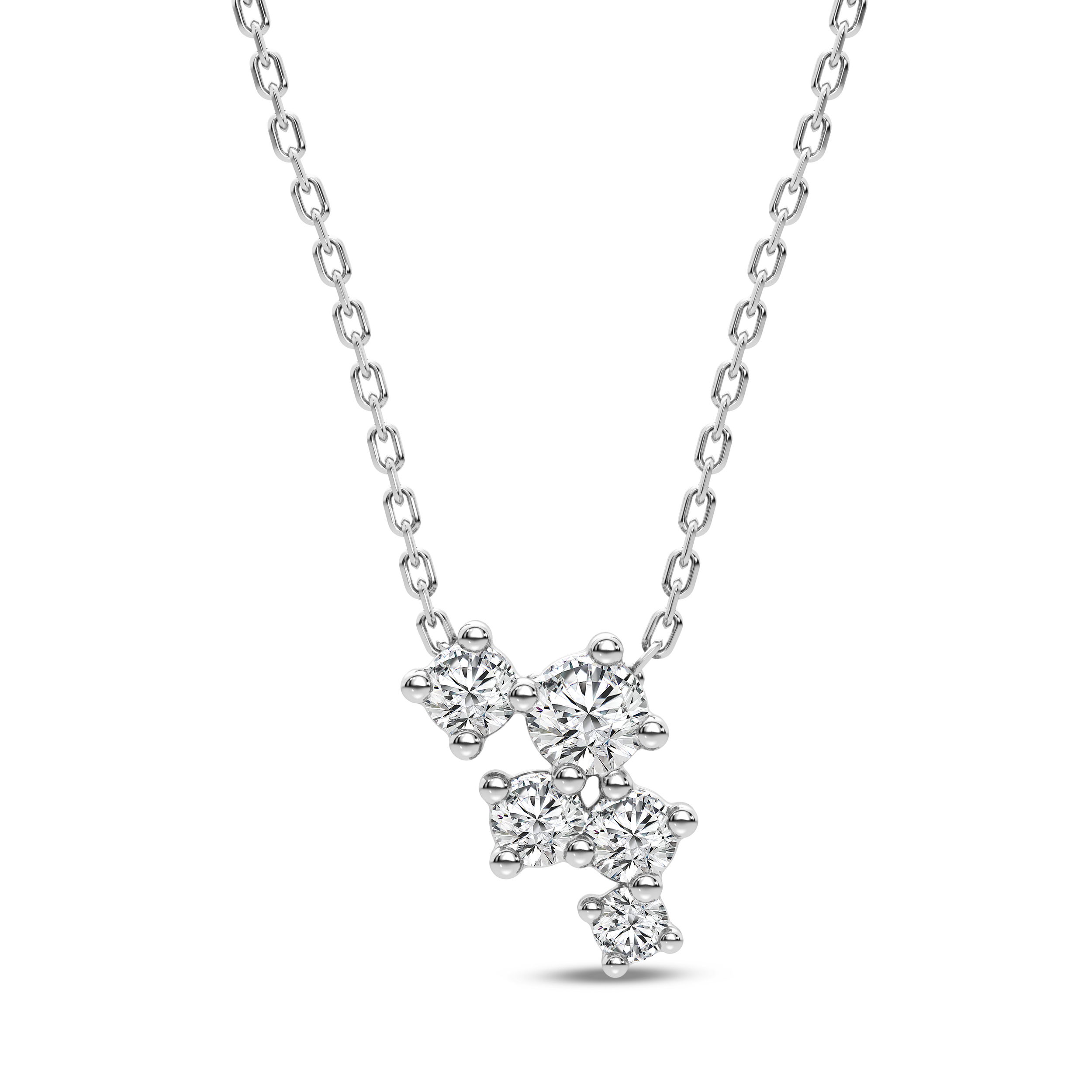 14kw .40cttw Lab Grown Diamond Cluster Necklace