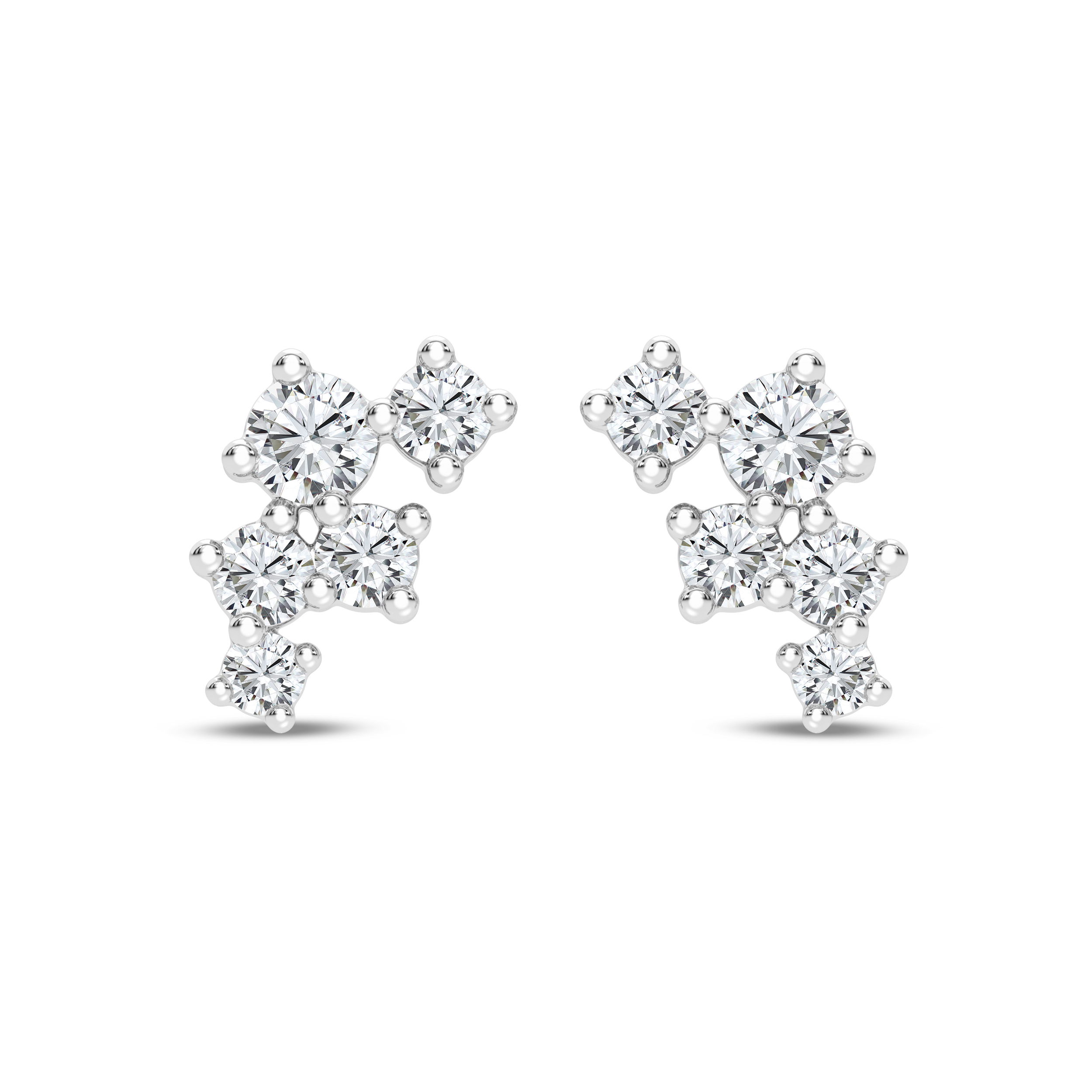 14kw .75cttw Lab Grown Diamond Cluster Earrings