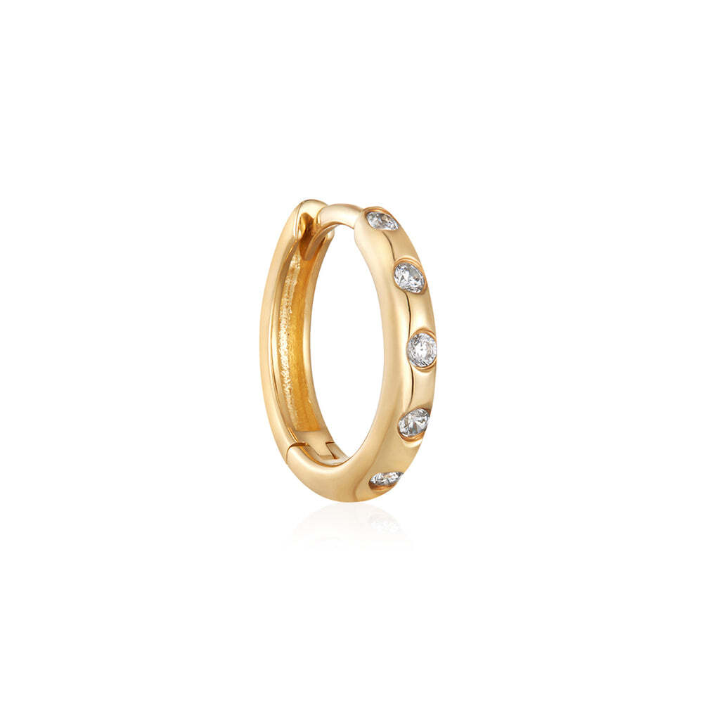 Because who doesn't love a classic huggie that's been updataed with bead set lab grown diamonds? Product Details: Material: 14K Solid Gold Outer Diameter: 11mm Inner Diameter: 8mm Thickness: 1.8mm Lab-Grown Diamond Size: 1.2mm Total Weight: 0.588g Total Carat Weight: 0.04ct Sold Individually Stone Type: Lab-Grown Diamo POPPY | Lab Grown Diamond Narrow Huggie