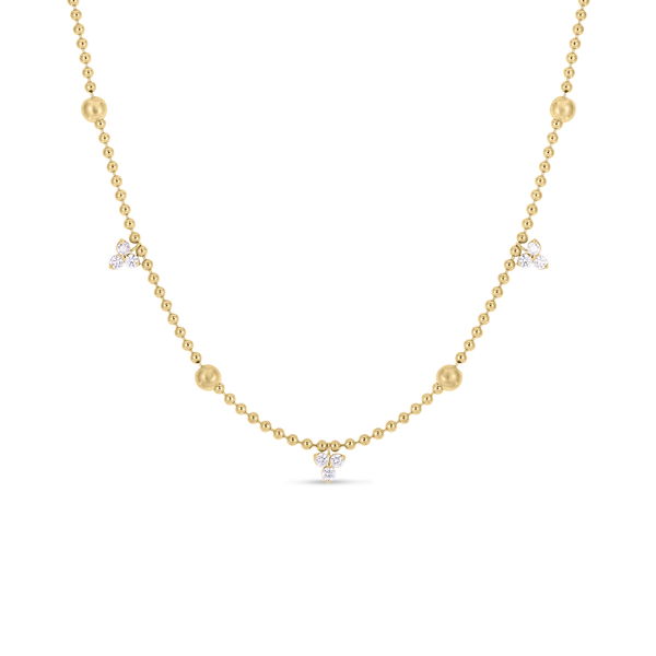Closeup photo of 18K Y DIAMOND LOVE BY THE YARD NECKLACE