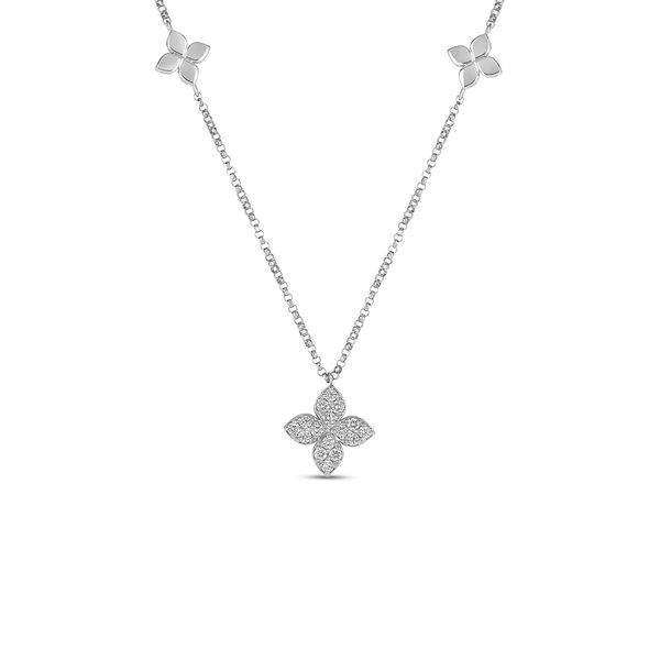 Closeup photo of 18K W DIAMOND LOVE BY THE YARD NECKLACE