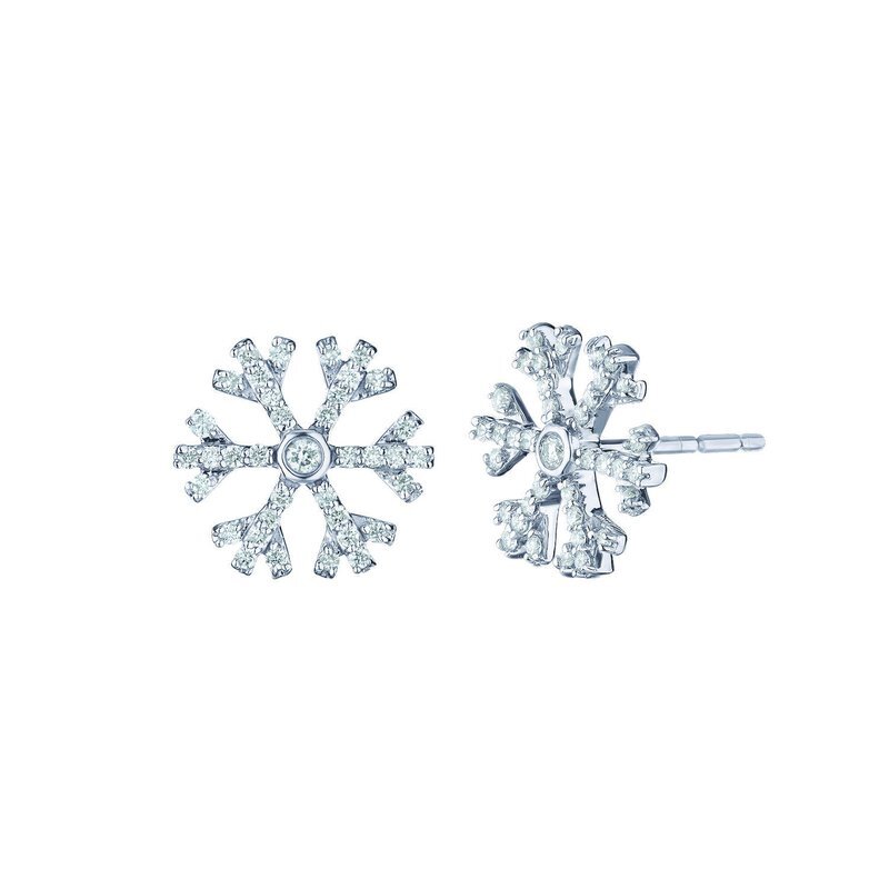 14kw .25ct Diamond Snowflake Studs