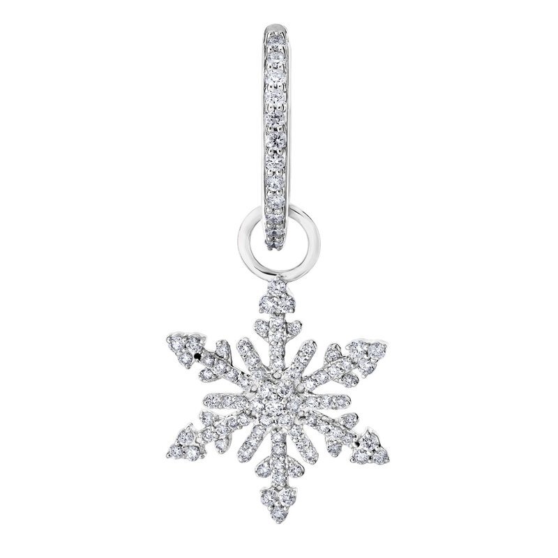 14kw .75ct Diamond Hoops with Removable Snowflake Charms 14kw .75ct Diamond Hoops with Removable Snowflake Charms