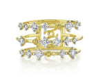 CONFETTI THREE ROW BAND RING WITH WHITE DIAMOND DETAIL