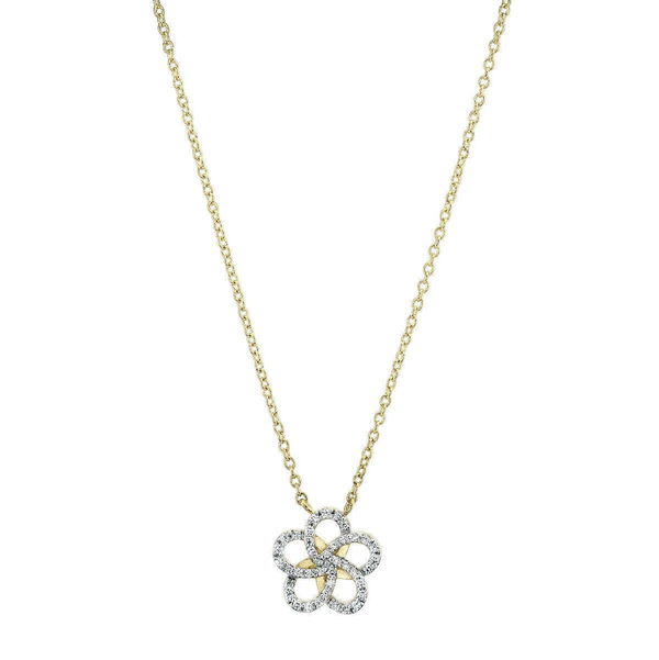 Closeup photo of Petite Diamond Flower Pendant