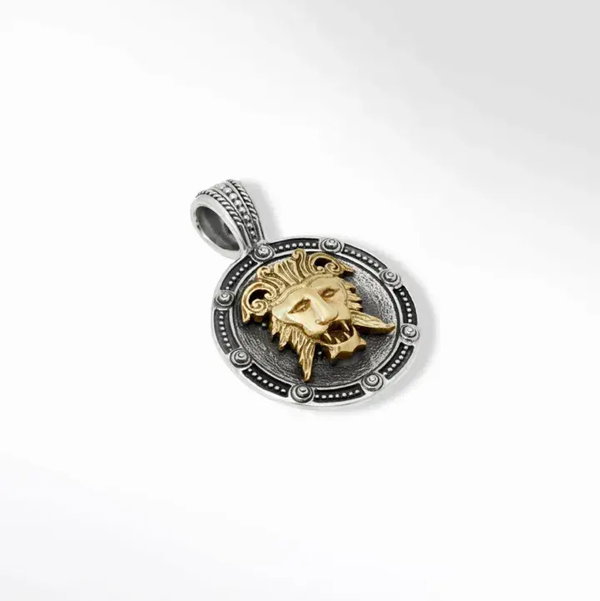 Closeup photo of S/S BRONZE LIONHEAD PENDANT