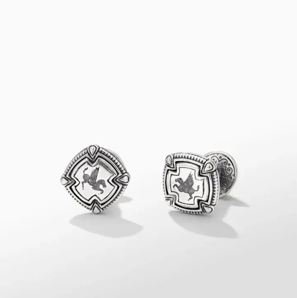 Closeup photo of S/S PEGASUS SQUARE CUFF LINK