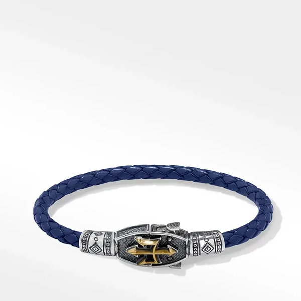 Closeup photo of Trident Leather Bracelet