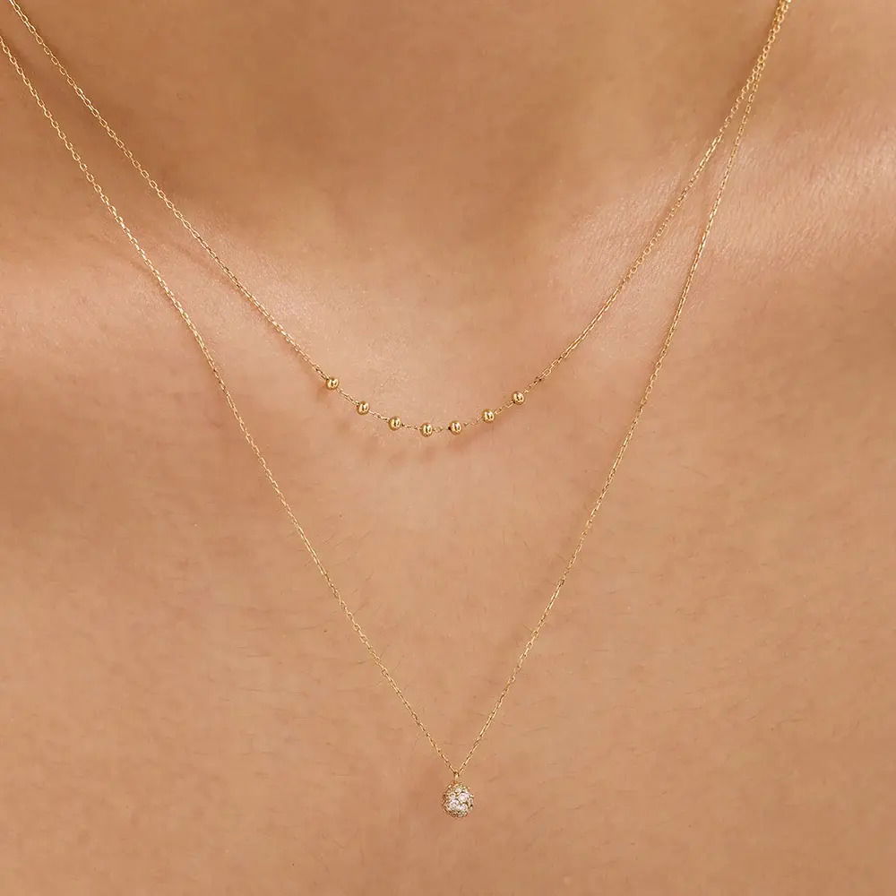 ERICA | 14K Gold Beaded Necklace