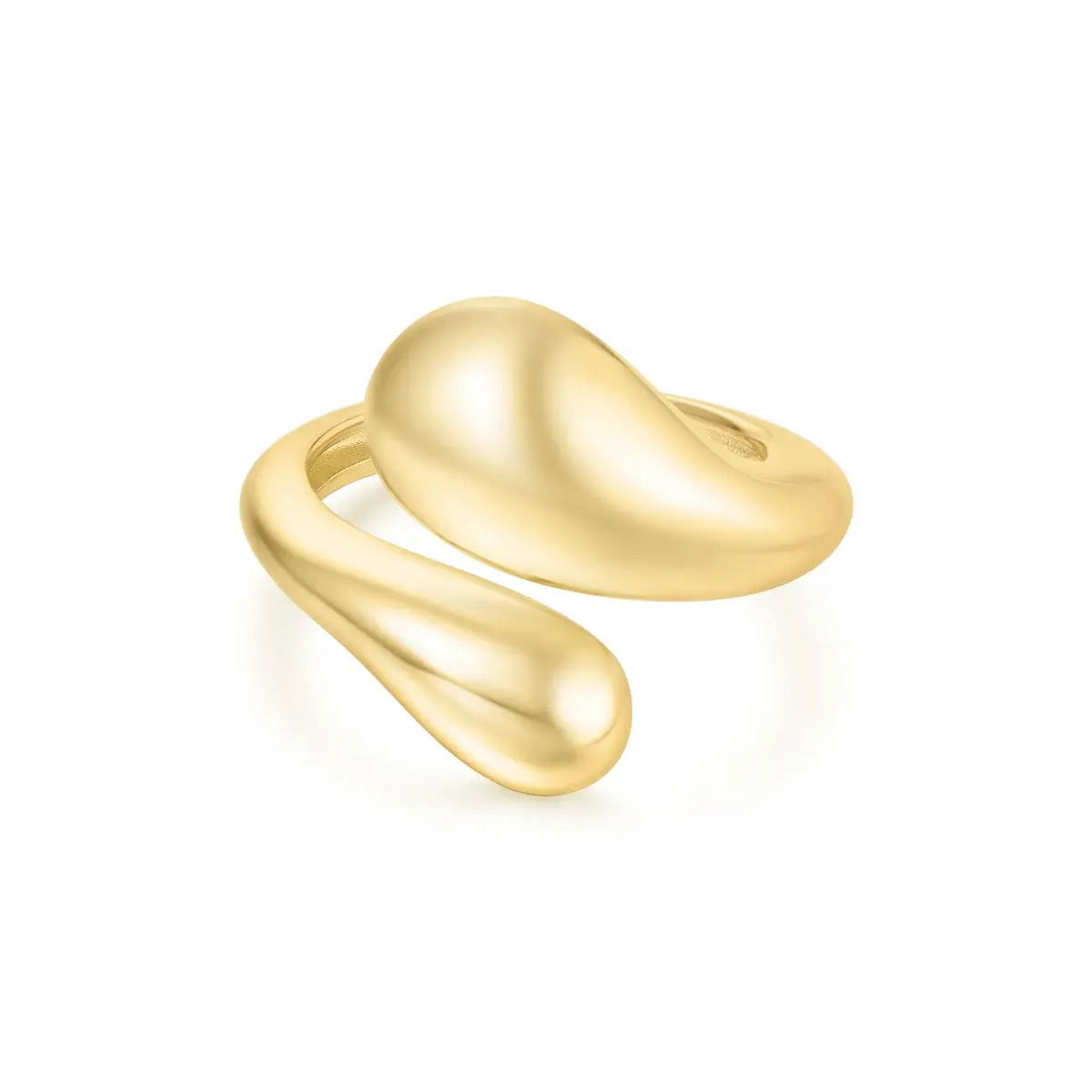 GOLD SCULPTURAL CROSSOVER RING