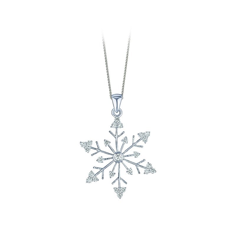 14KW DI .25 Snowflake Pendant