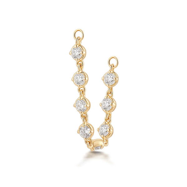 Closeup photo of GINNY | Multi Lab Grown Diamond Earring Charm – AURELIE GI